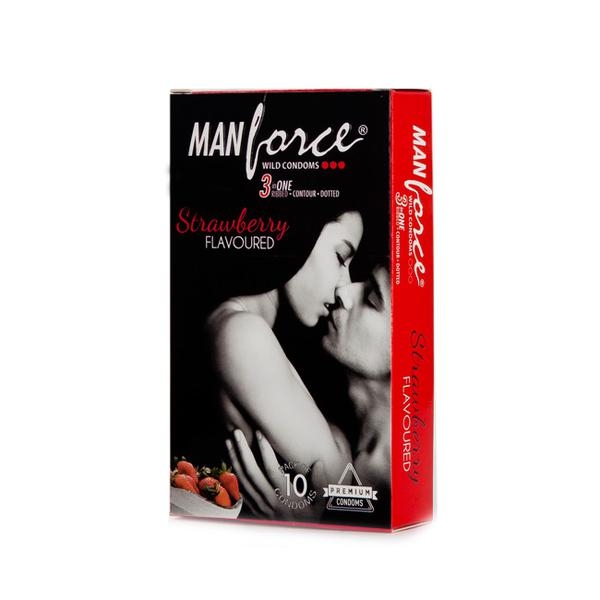 Manforce Strawberry Condom - Strawberry