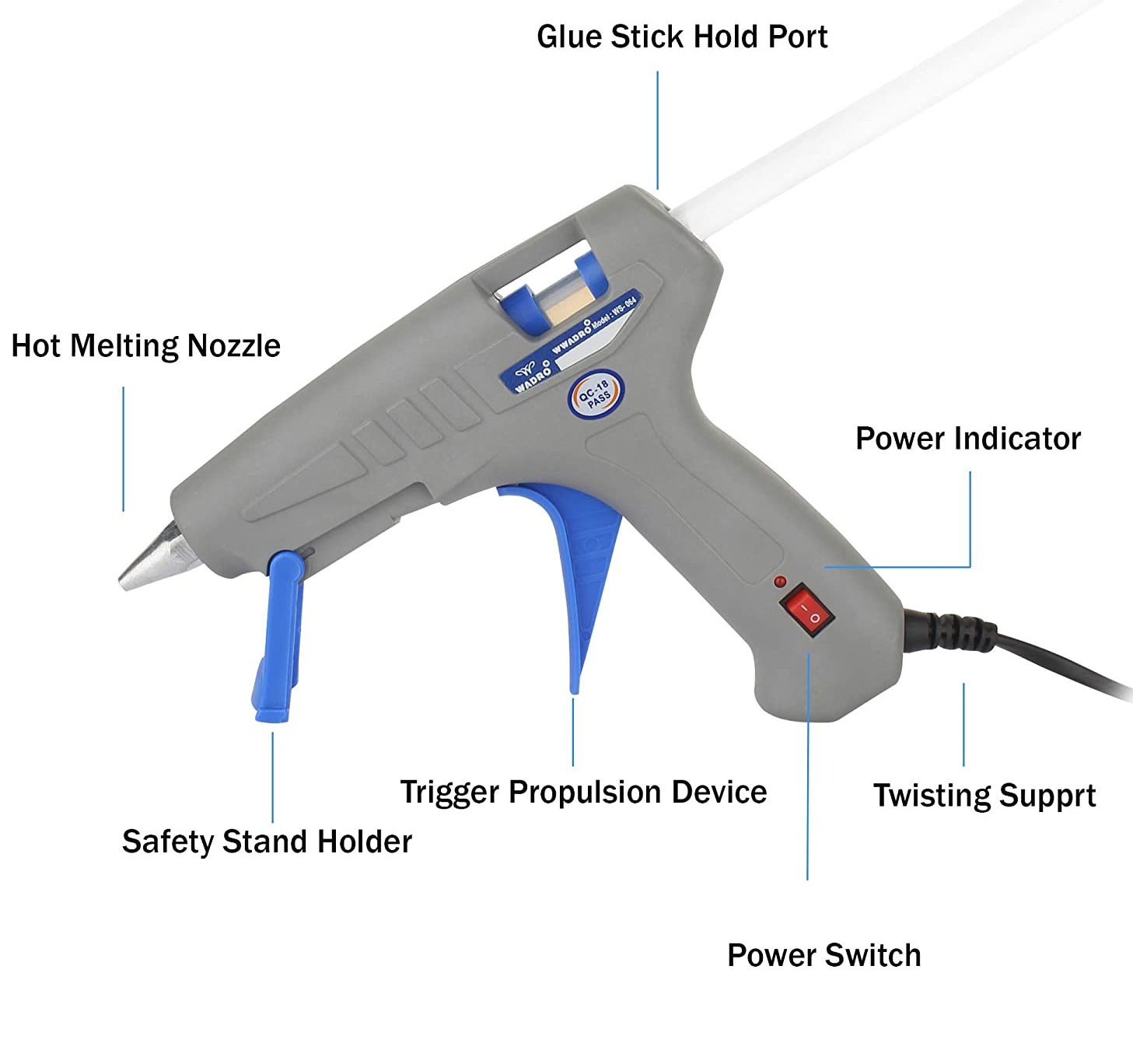 Heavy Duty Glue Gun - 100 Watt, 11 mm