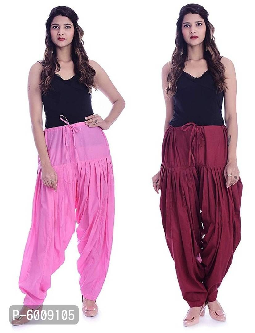 Aradhya fashion Woman's Plain Pure Cotton Semi Patiala Salwar Combo of 2 ||  Patiala || Semi Patiala || Cotton Patiala Pant