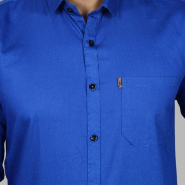 Liza Martin Men Solid Casual Blue Shirtcolor: Blue, Cream, Light Blue,  Light Green, Maroon, Redsize: M