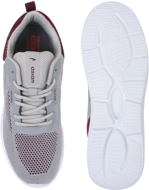 Asian  asian Delta-14 sports shoes for men | Latest Stylish Casual sport shoes for men | running shoes for boys | Lace up Lightweight grey shoes for running, walking, gym, trekking, hiking & party Running Shoes For MenColour: Grey, Maroon1.2 inch Heel HeightOuter Material: FabricInner Material: Soft breathable fabric lining which prevents sweatingClosure: Lace-UpsPattern: Mesh10 Days Retu - 10