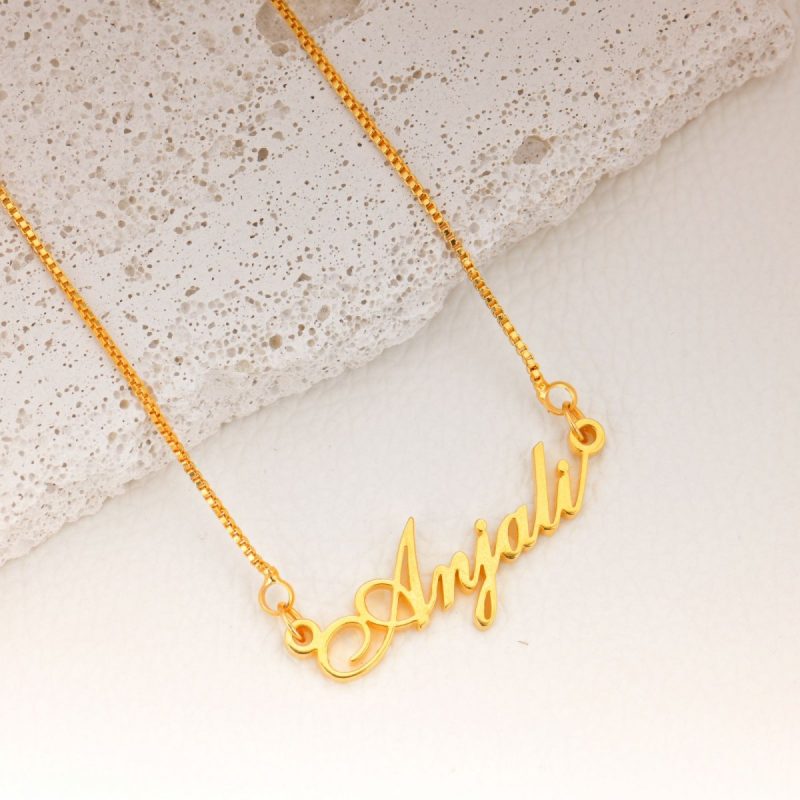 Special Style  customize single Name pendant 42 - golden, only priped