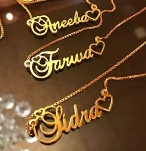 Special Style  customize single Name pendant - golden, only priped