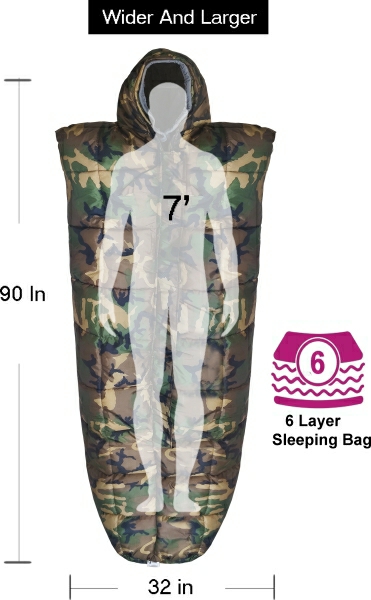 RHINOKRAFT Detachable Inner Fleece Layer Sleeping Bag