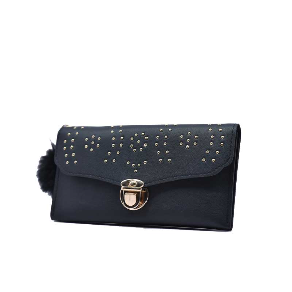 HOXIS Studded Tassel Zipper Pocket Faux Suede Leather Cross Body Bag Womens  Purse (Black): Handbags: Amazon.com