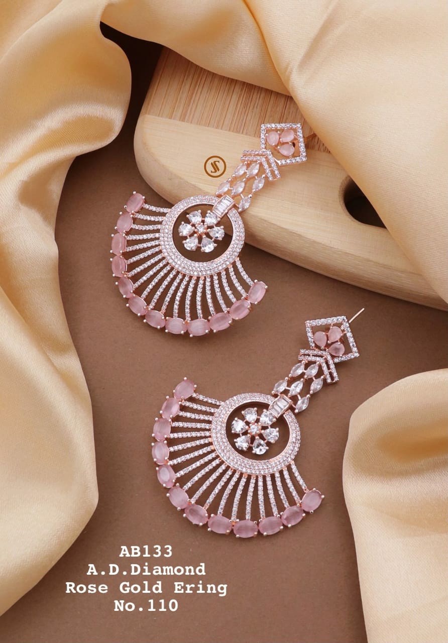 AD and Pink Stone Earrings – Sheetal's FabFashion