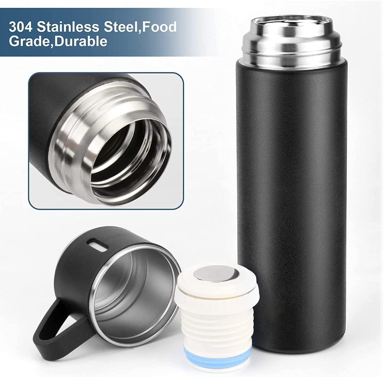 JYSR Vacuum Flask Set 3 Cups 500 ml for Hot & Cold Drink Flask