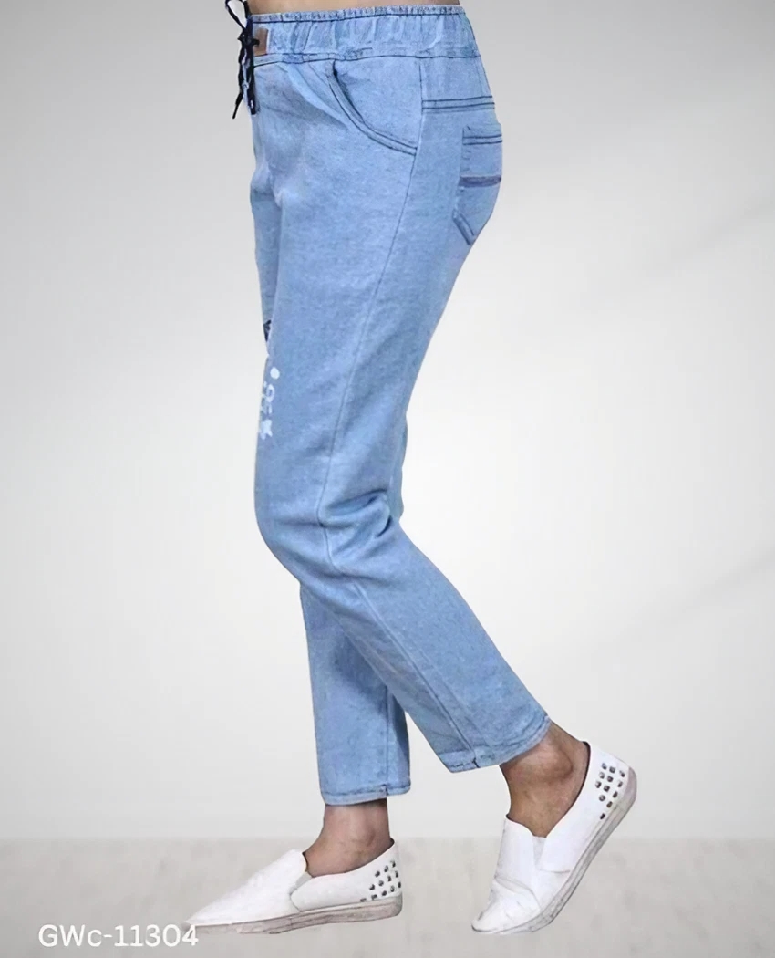 GWc-11304 Stylish Denim Blue Jeans For Girls & Ladies - 30