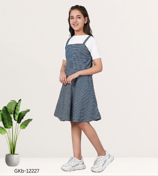 GKb-12227 Printed Cotton Frock For Girls  - 10-11 Years