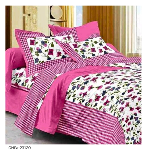 GHFa-23120 Jaipuri Pure Cotton Double Bed Bedsheet  - Queen