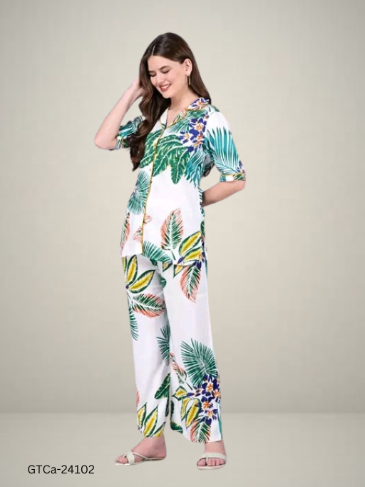 GTCa-24102 Women Printed Night Suit Set  - XXL