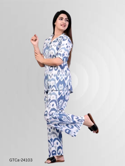 GTCa-24103 Printed Night Suit Set For Women - 3XL