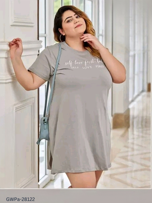 GWPa-28122 Stylish Cotton Fabric Long Top - 6XL