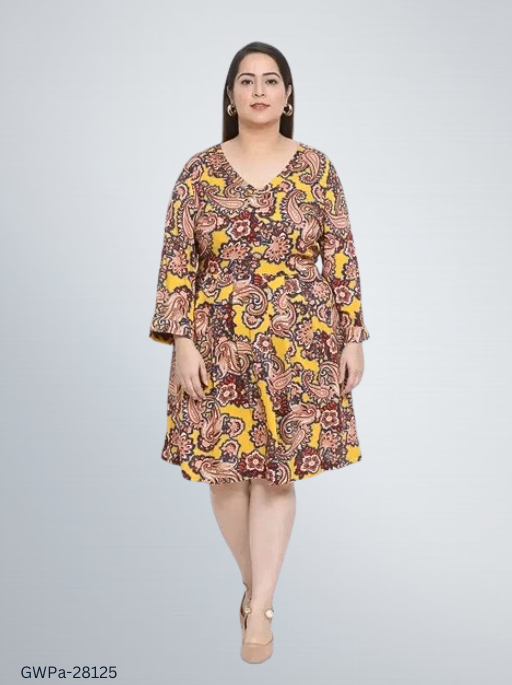 GWPa-28125 Multicolor Women Viscose Dress - XXL