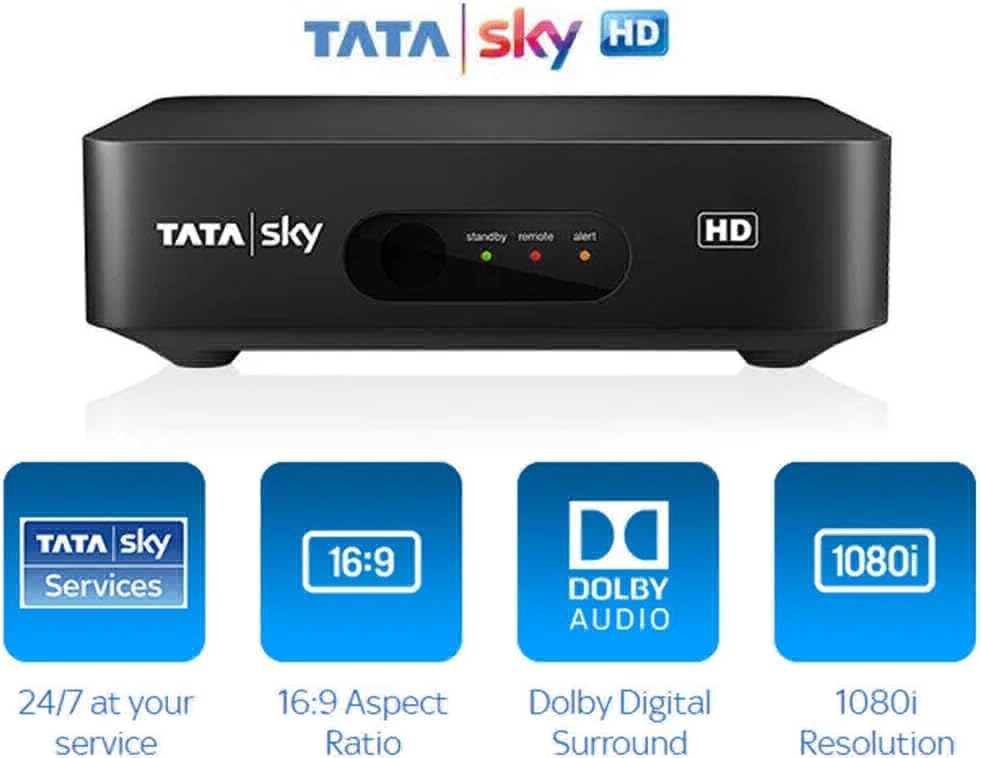 TATA SKY HD Connection with 1 month basic package (FTA) and free installation.