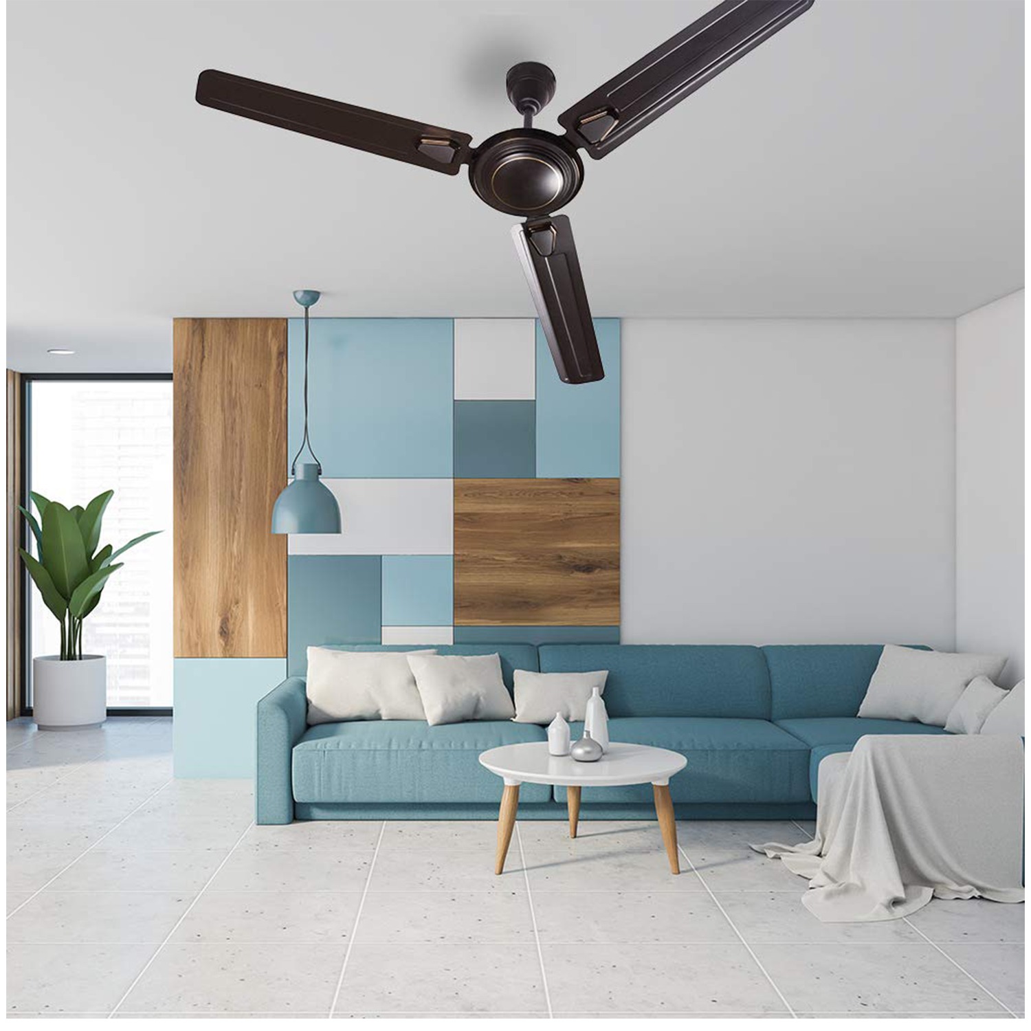 Crompton Super Briz Deco 1200 mm (48 inch) High Speed Decorative Ceiling Fan (Smoked Brown) - Brown