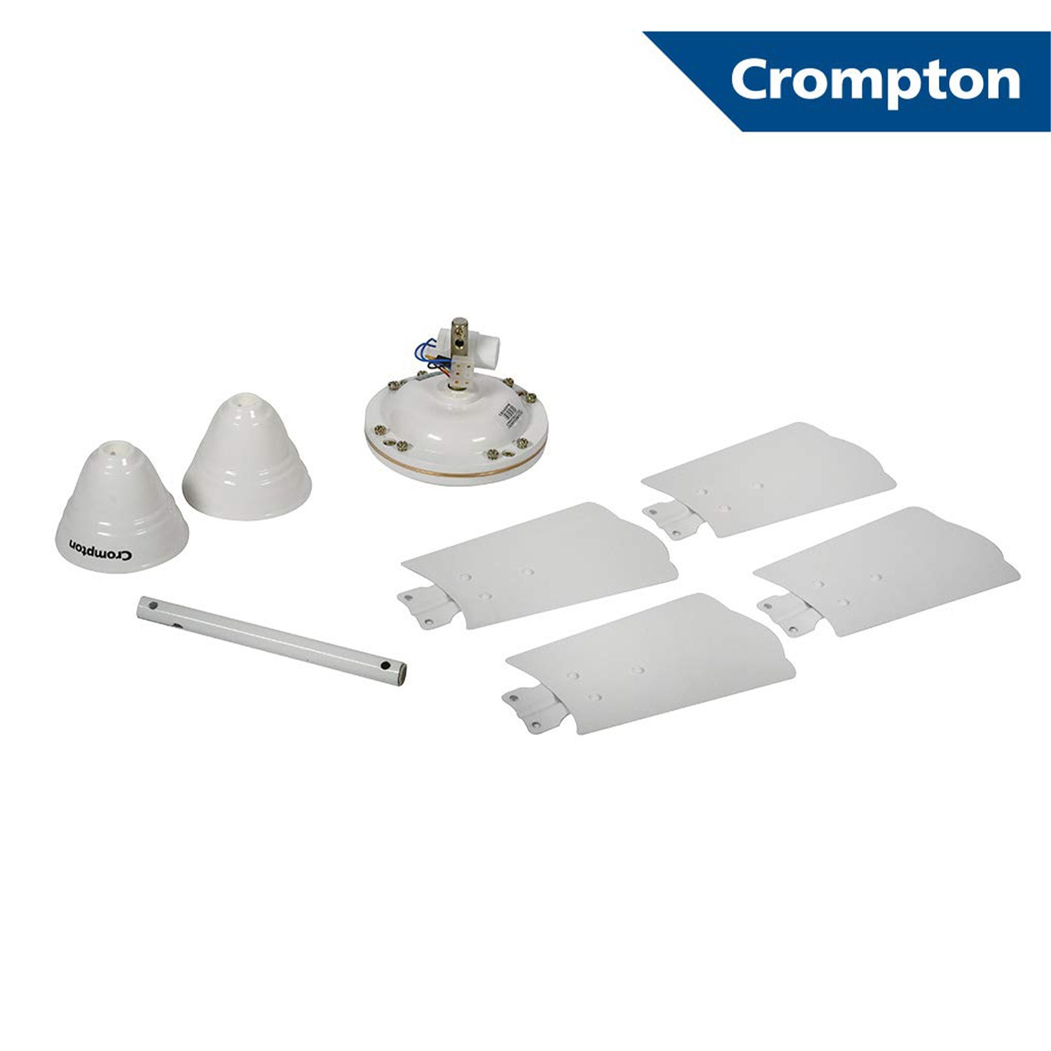 Crompton Brizair 600 MM (24 inch) 4 Blades Anti Rust Small Ceiling Fan (White) - White