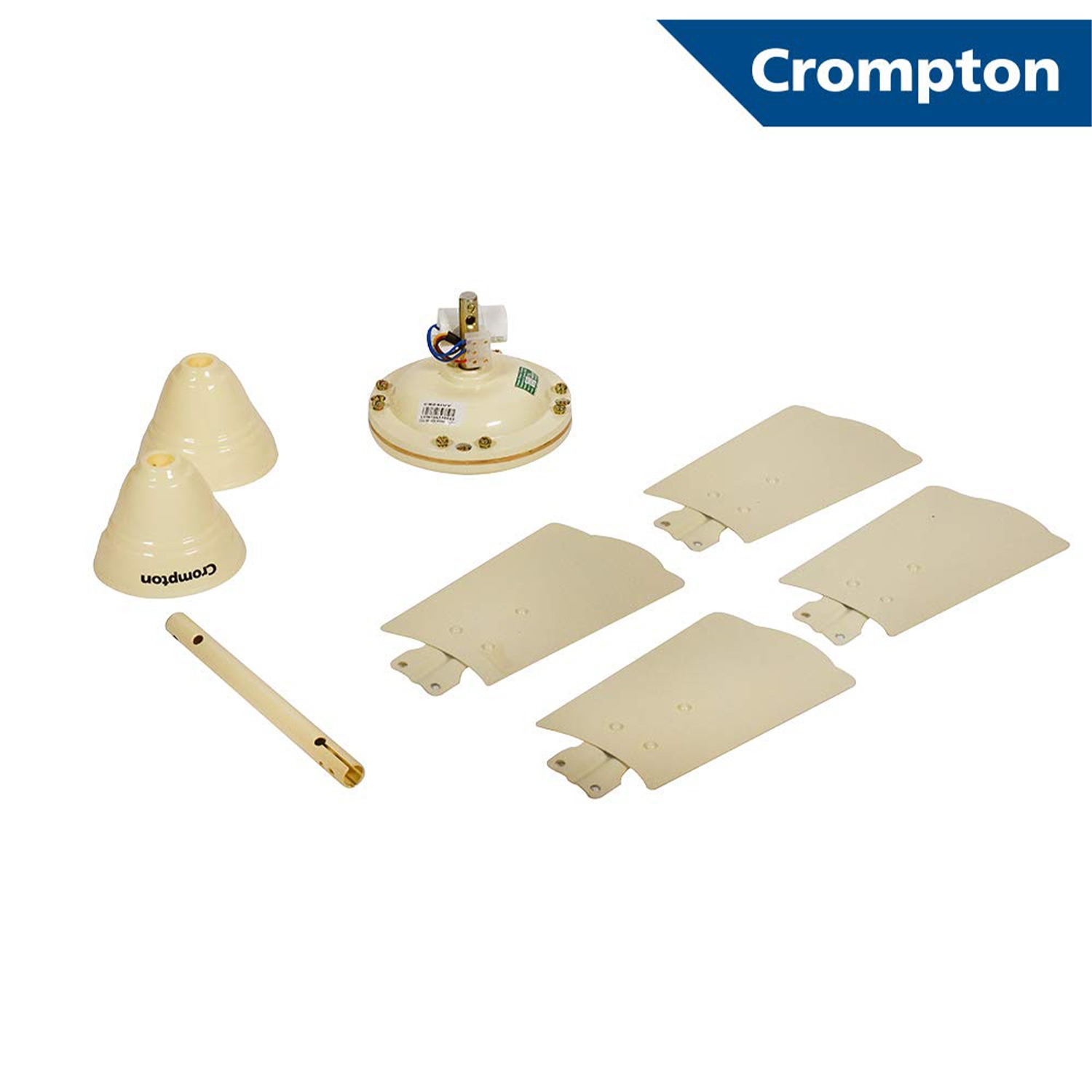 Crompton Brizair 600 MM (24 inch) 4 Blades Anti Rust Small Ceiling Fan (Ivory) - Ivory