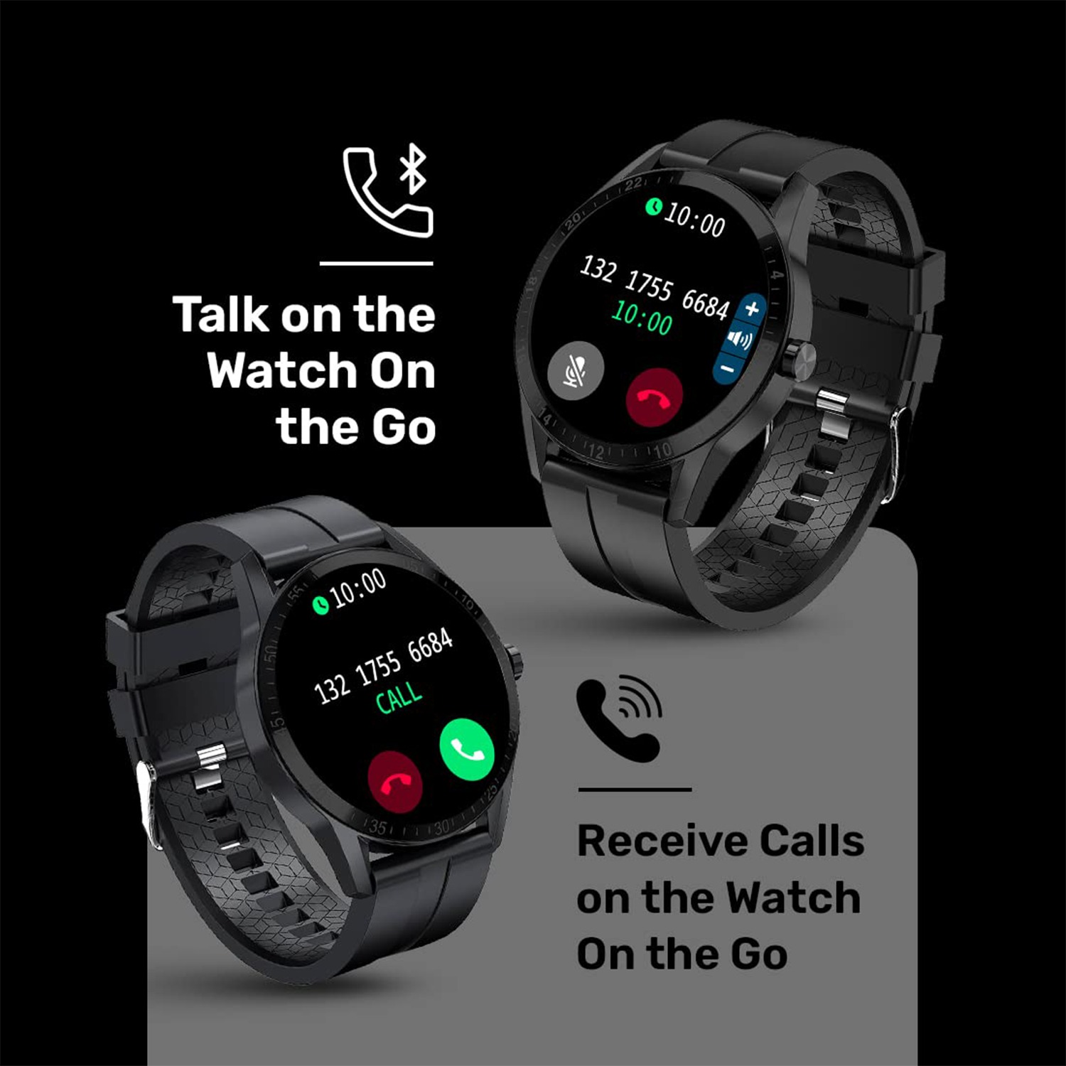 Fire Boltt Fire-Boltt Talk 1.39" Smartwatch Full Touch | Bluetooth Calling (Black) - Black