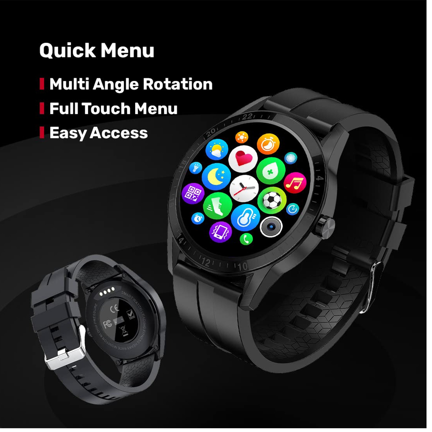 Fire Boltt Fire-Boltt Talk 1.39" Smartwatch Full Touch | Bluetooth Calling (Black) - Black