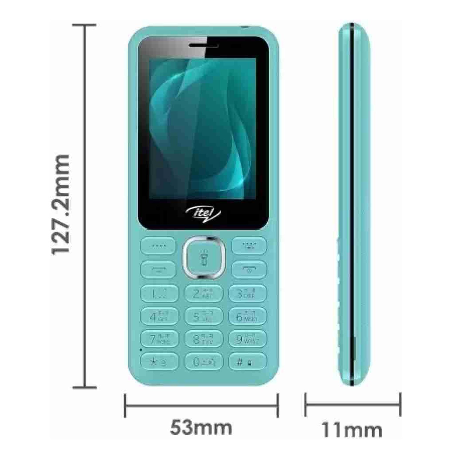 itel it5027 Keypad Mobile Phone with 2.4 inch Display Size |11mm Slim Body| 1200 mAh Battery| King Voice (Light Green) - Light Green