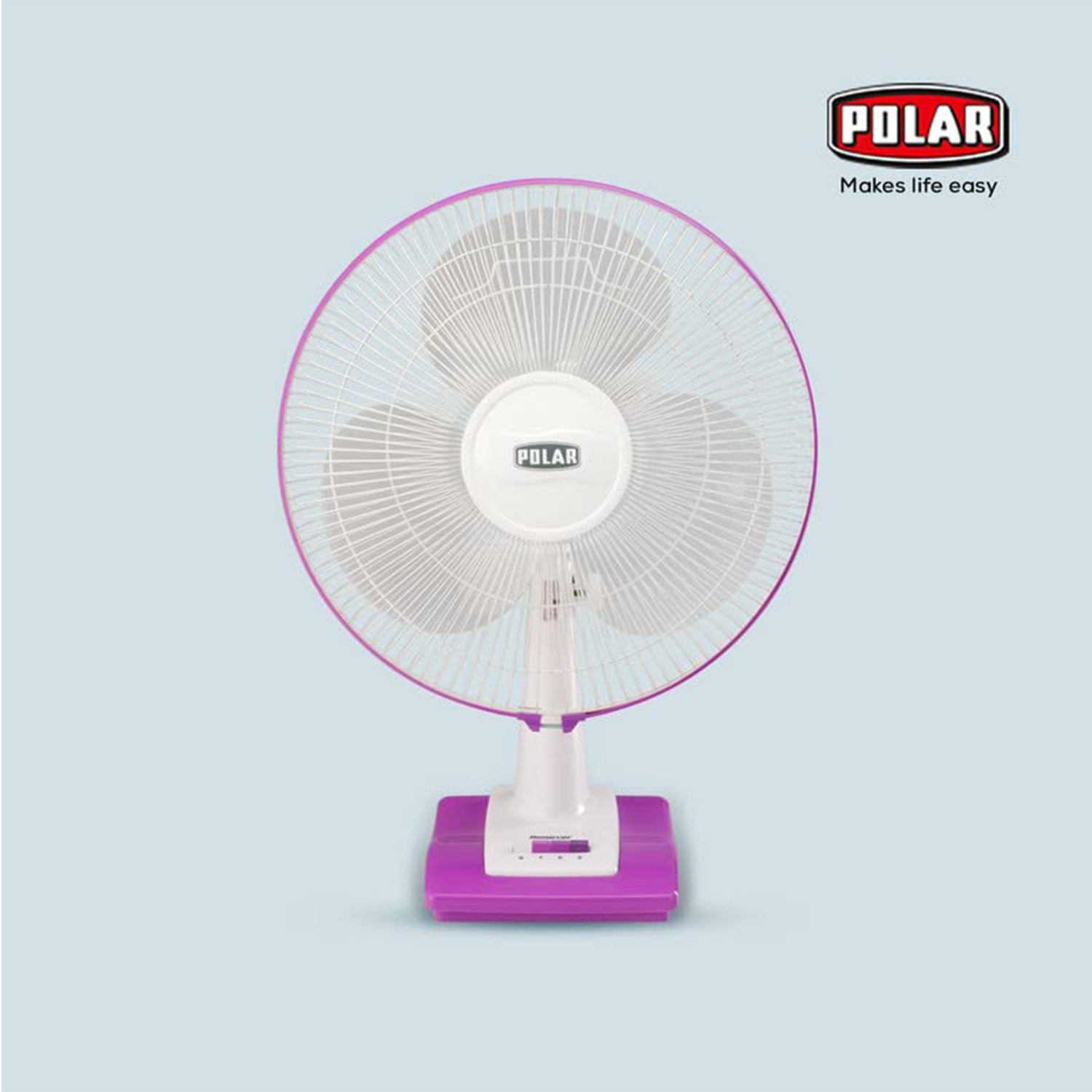 Polar POLAR Annexer High Speed 400mm Table Fan | Mini Powerful Desktop Cooling Fan with 3 Speeds 90° Adjustable Small Personal Cooling Fan(White Mauve)