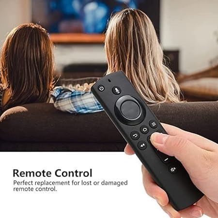 VEV Amazon Remote Control Compatible for Amazon Fire tv Stick (Pairing Manual Will be Back Side Remote Control) (Black)