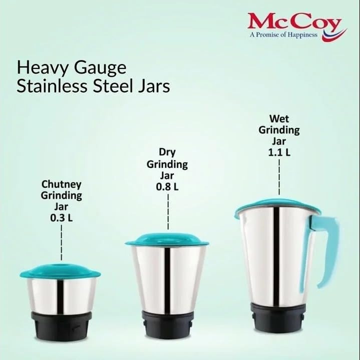 McCoy Gem Sapphire 500 W Mixer Grinder 3 Jar (Blue)