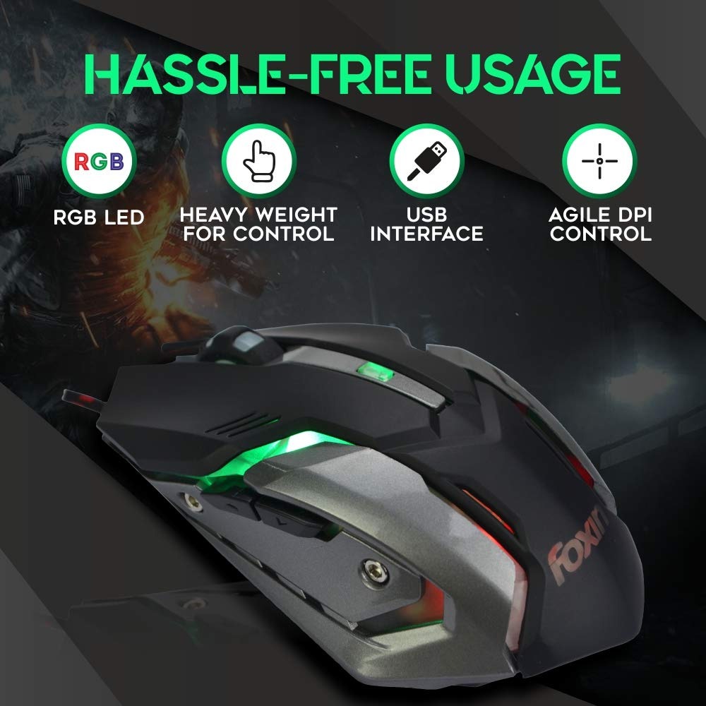 Foxin  Foxin FGM-601 Optical Gaming Mouse (Black)