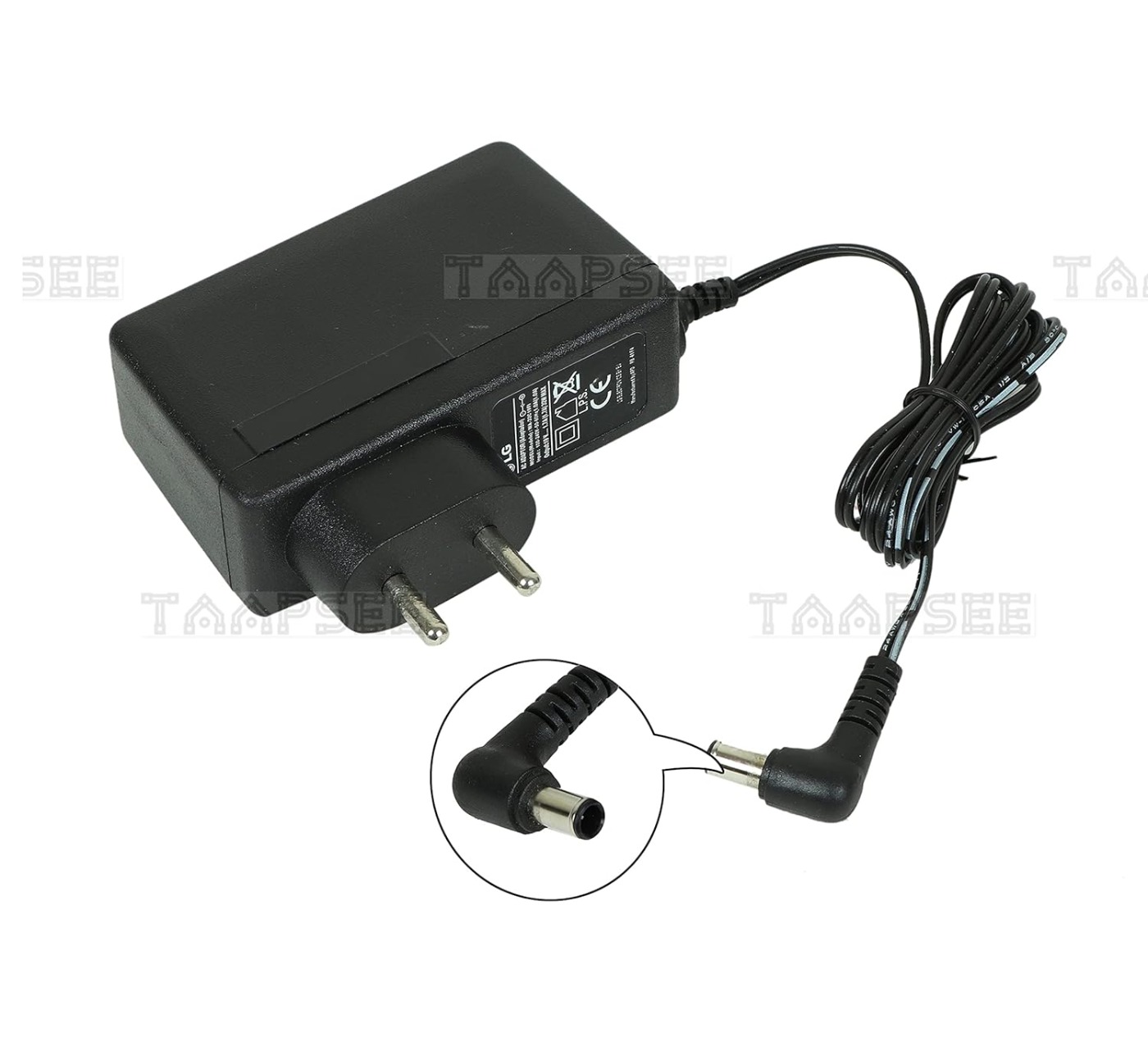 VEV LG LCAP26-I 2 Pin Adapter Power Supply 19V 1.7A 32W Compatible for LG & Samsung LED LCD Monitors (Black)