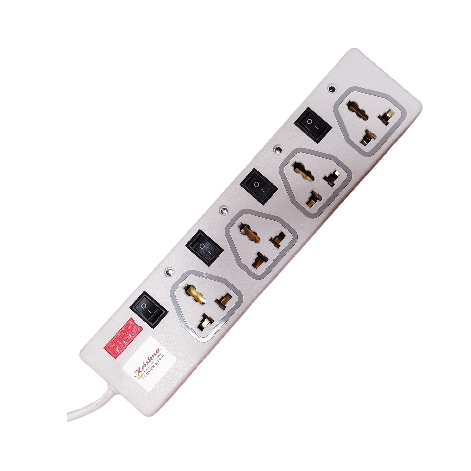 Krishna Power Strip 4+4 Power Socket | Premium Portable Power Strip | 1.5 Length (White)