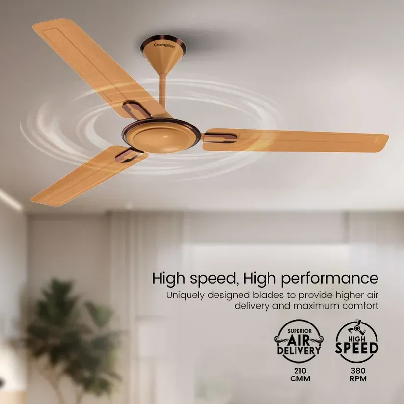 Crompton Ariyabriz Prime 48" 1200 MM 3 Blade Ceiling Fan (Coral Gold)