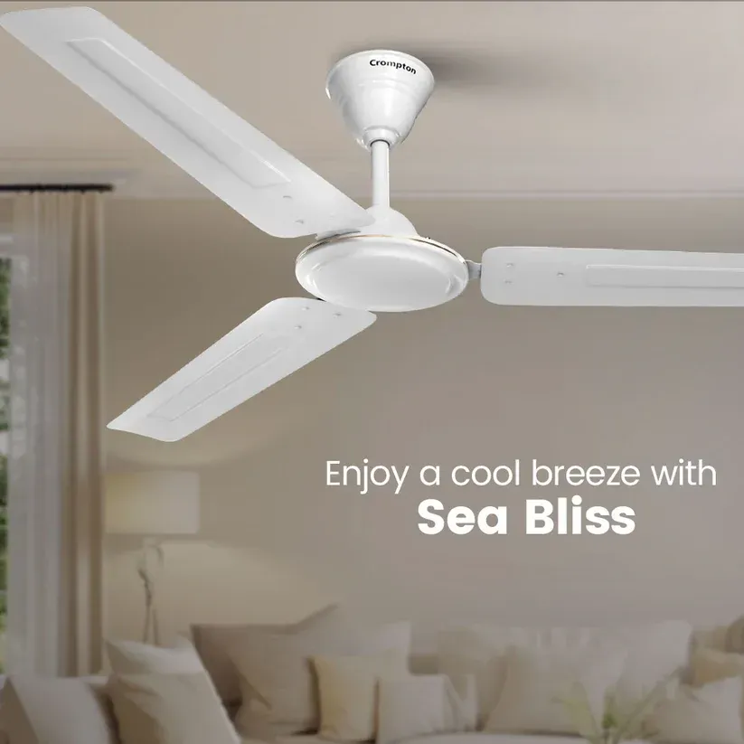 Crompton Sea Bliss 48-inch Ceiling Fan (White) - White