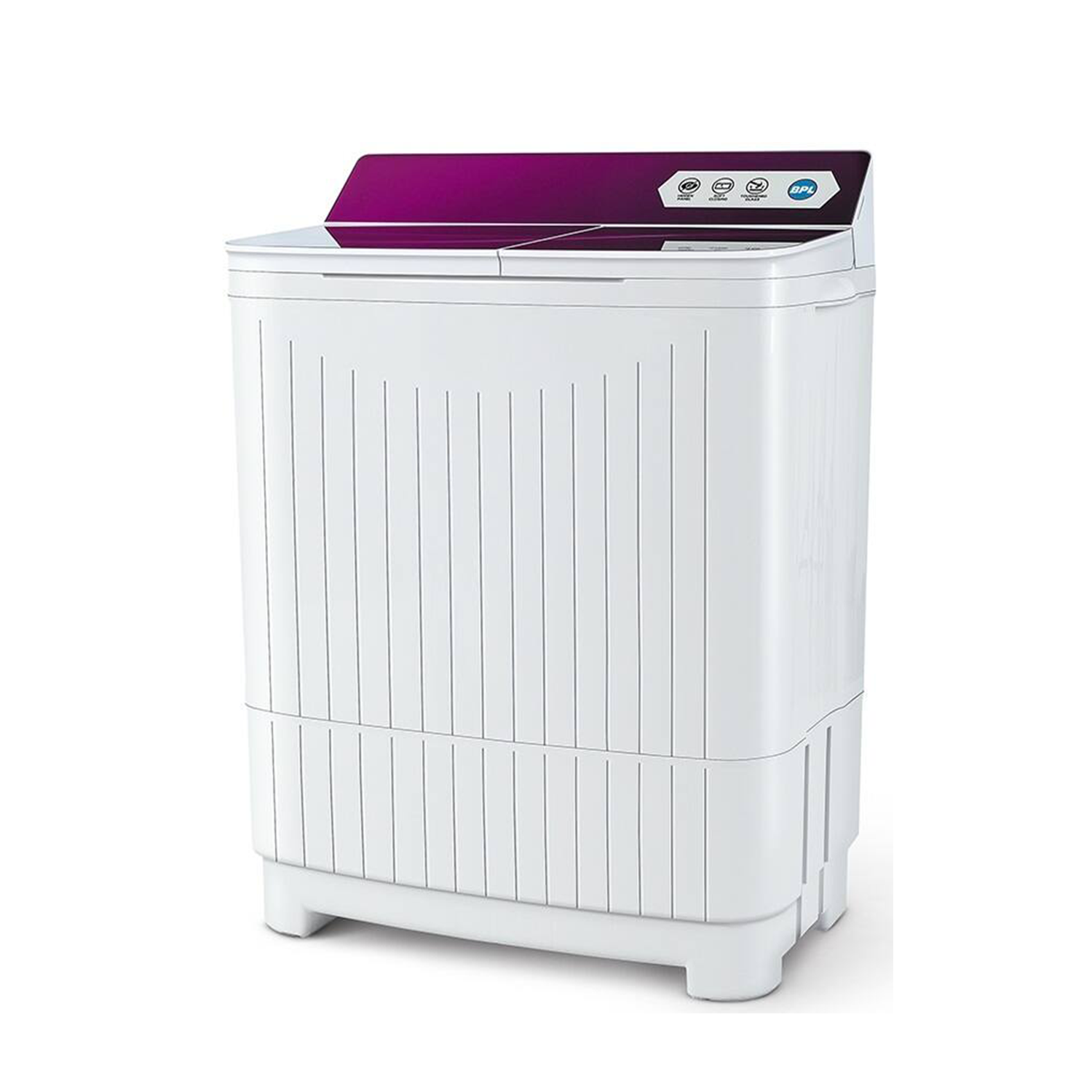 BPL 8 Kg Semi-Automatic Washing Machine with Dual Waterfall and Jumbo Pulsator, BSW-8000PXPP (Purple)