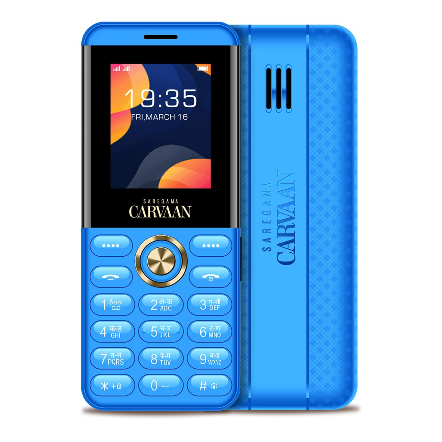 CARVAAN SAREGAMA Hindi (Don M12) Keypad Mobile Phone - 1000 Pre-Loaded Hindi Songs (Blue)