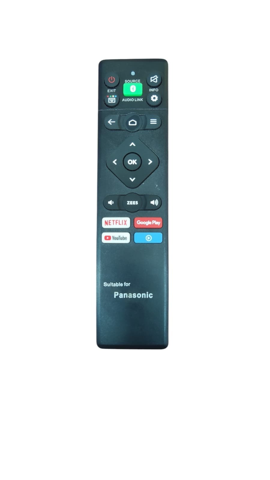 VEV Panasonic Remote Control Compatible With Panasonic Smart TV Remote With Hot Keys Netflix, Google Play, YouTube, Prime Video Function (Black)
