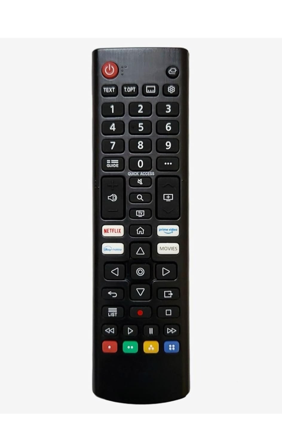 VEV LG Smart TV Remote (AKB76043506) Compatible With LG Smart TV With Netflix, Primevideo, Apps, Movies Function (BLACK)