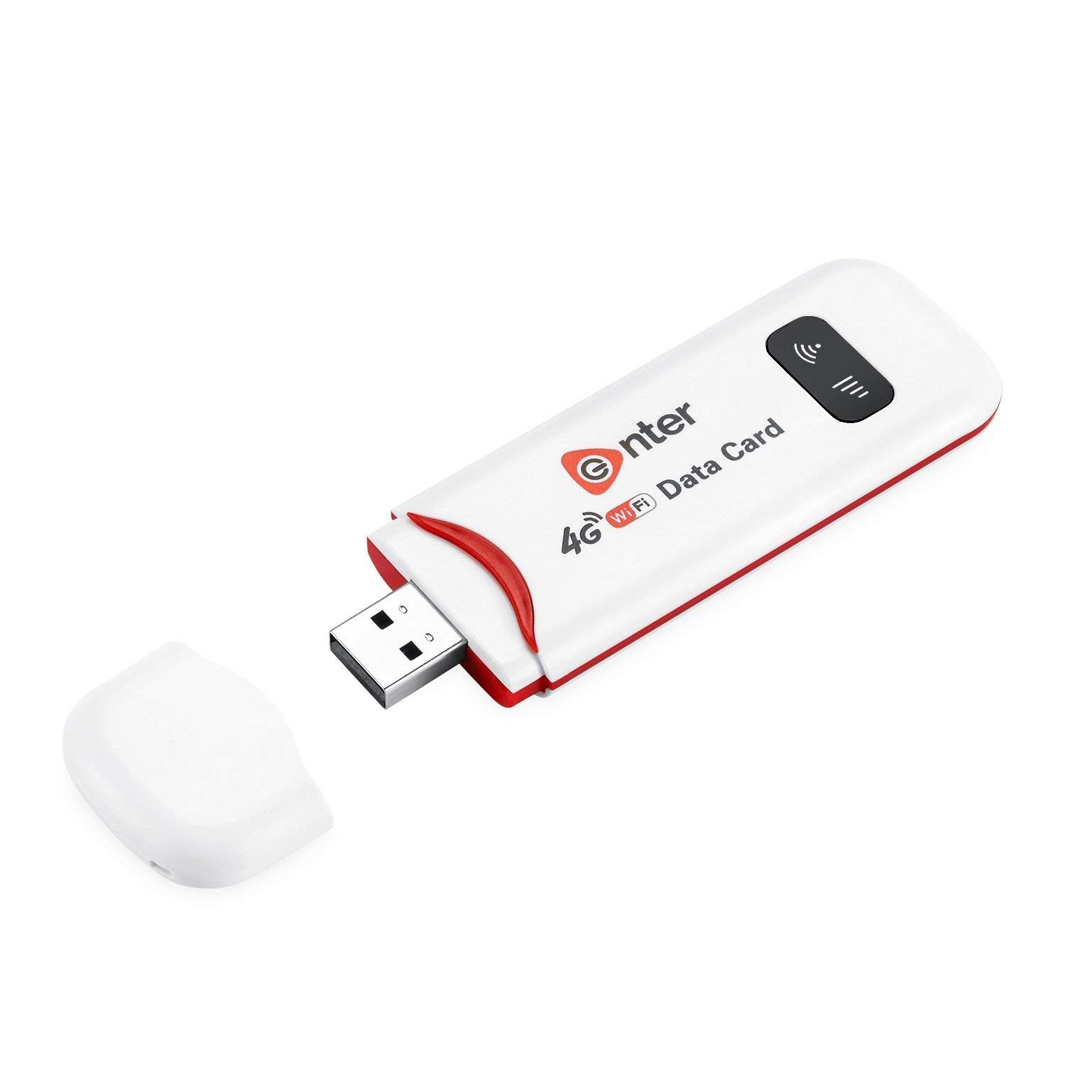 Enter enter E-D4G+ USB Modem Tri Band 150Mbps 4G LTE Dongle| Stick Data Card 2G/3G/4G All Sim Support (White)