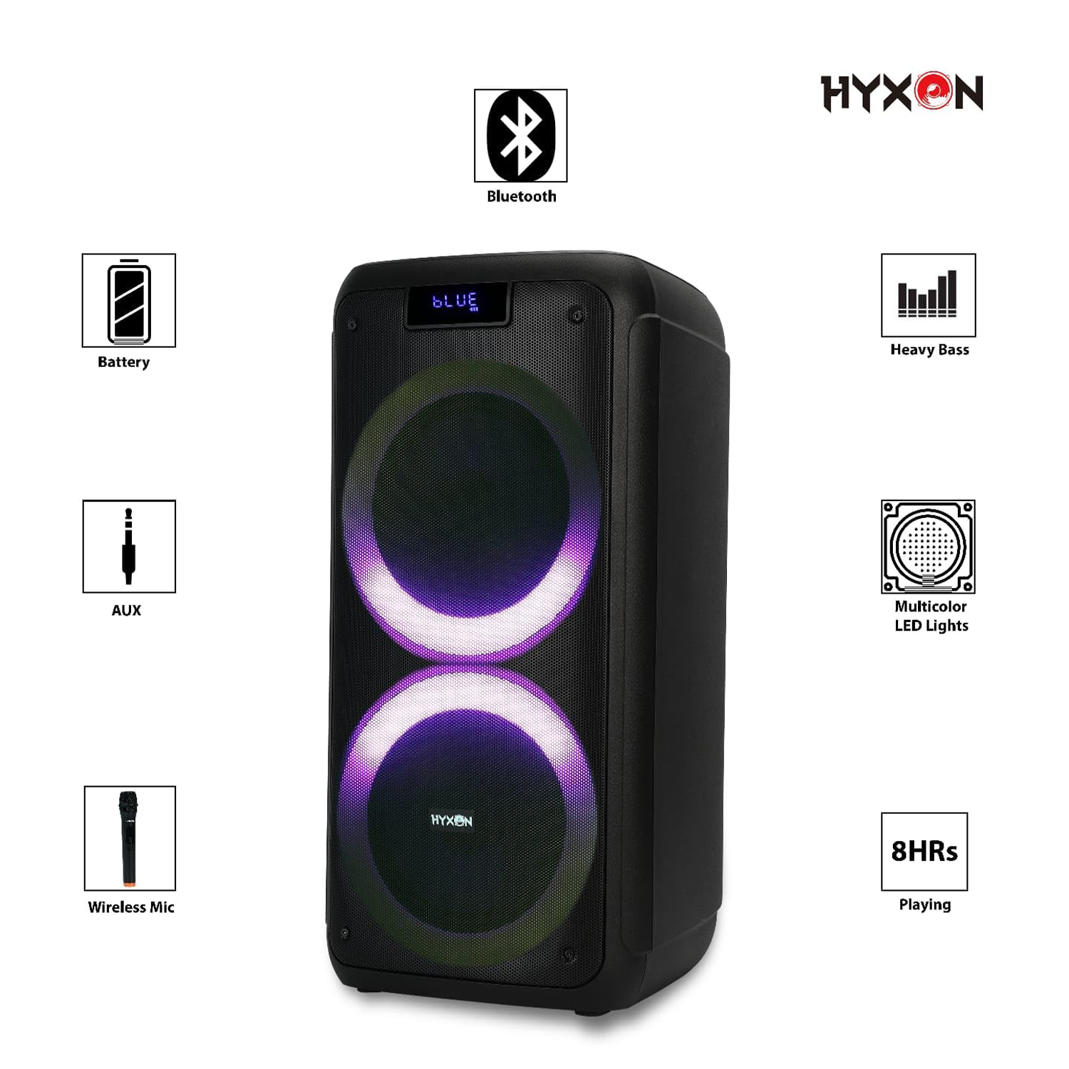 HYXON HTMS-607 Party Speaker High-End Outdoor Speaker | Powerful Boost Bass (Black)