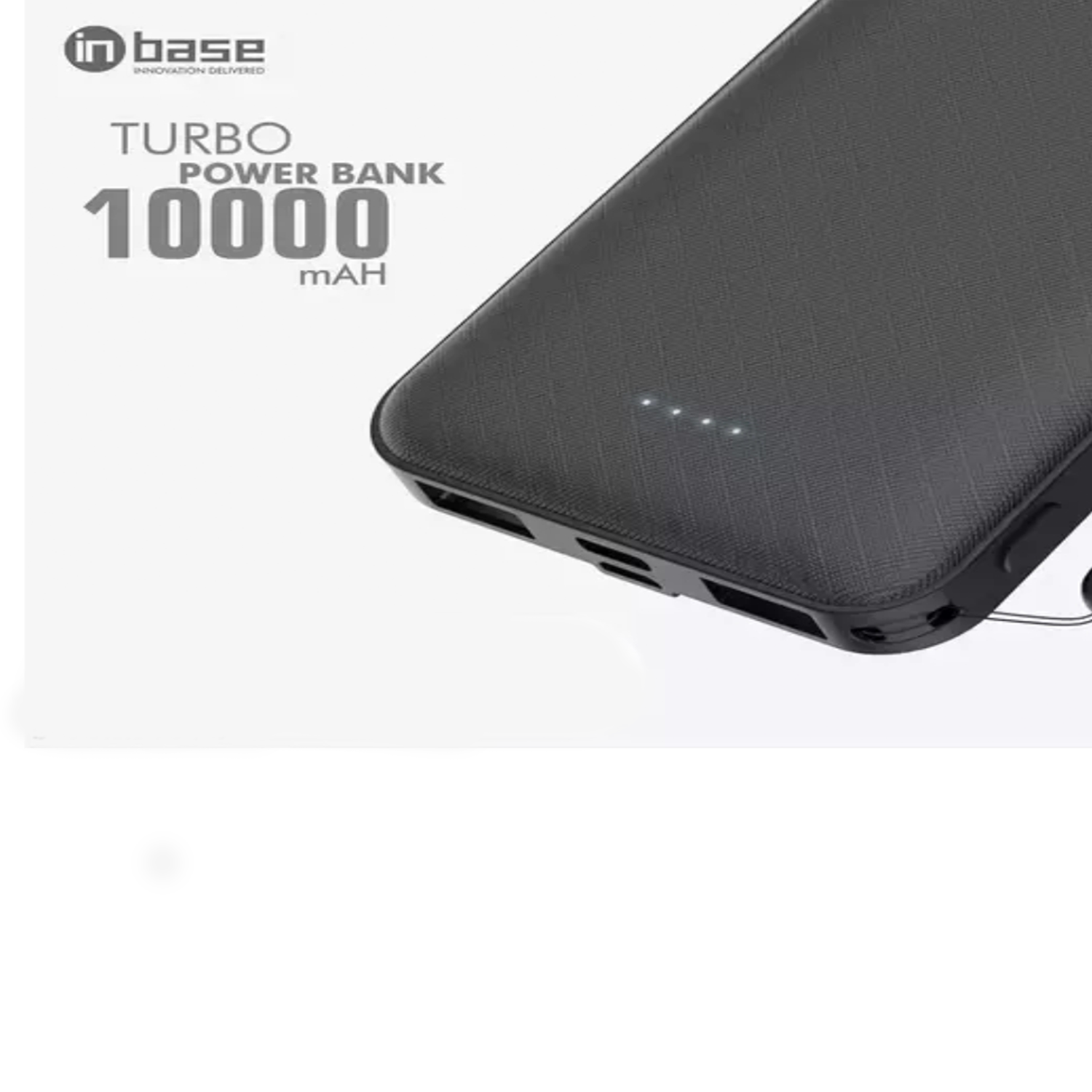 inbase Smart Power Bank 10000mah 2.4A Li-Polymer Battery 12W Fast Charging (Black)