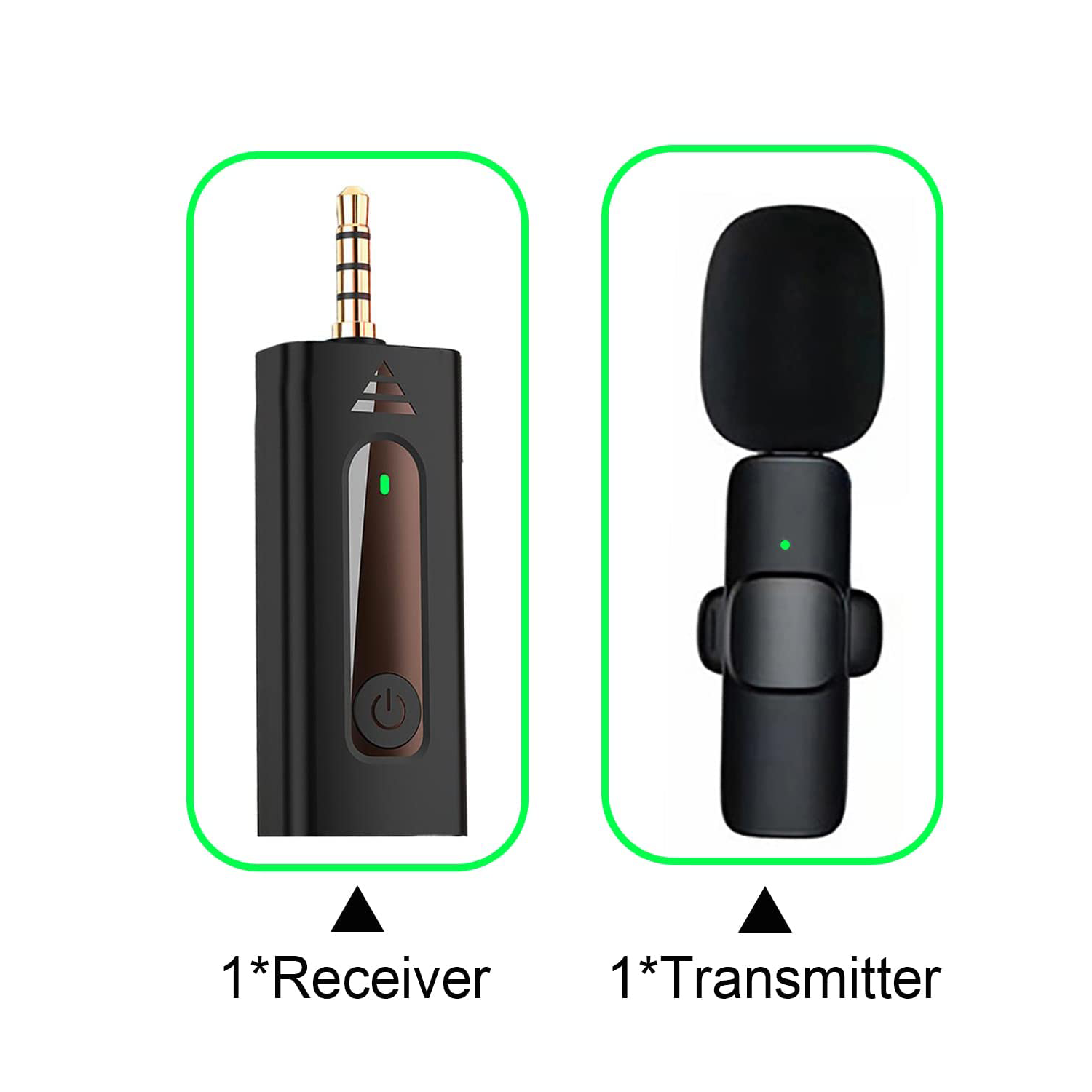 K35 Wireless Collar Microphone Lapel Lavalier Omnidirectional Mic Plug and Play Mike for Vlogging Interview Live Streaming YouTube Compatible with BT Speakers, DSLR Camera (Black)