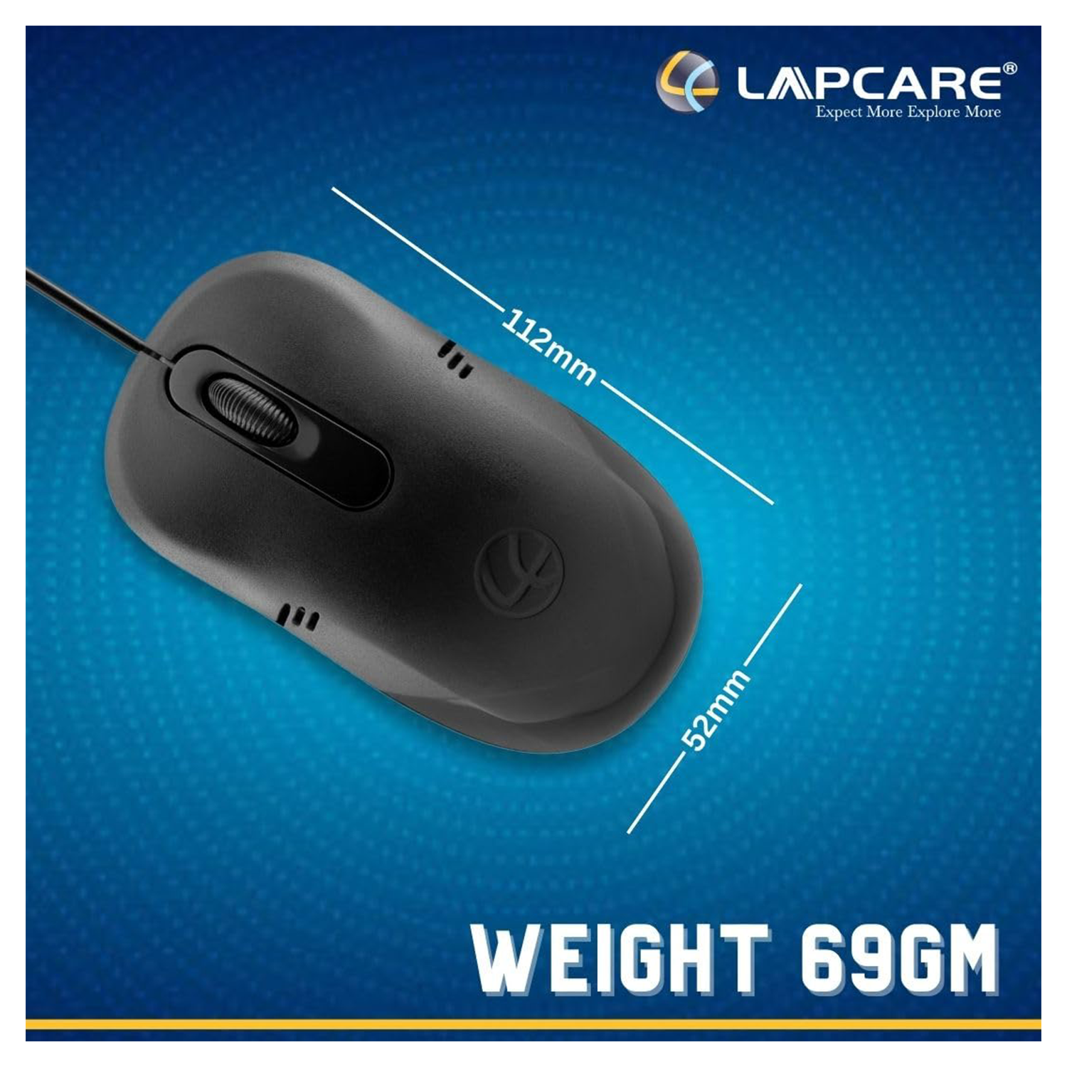 Lapcare L-60 PLUS (IND) Optical Mouse 1000 DPI (Black)