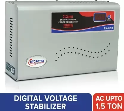 Microtek Pearl EMR4090 Automatic Voltage Stabilizer For AC Up To 1.5 Ton | 90V-300V (White)