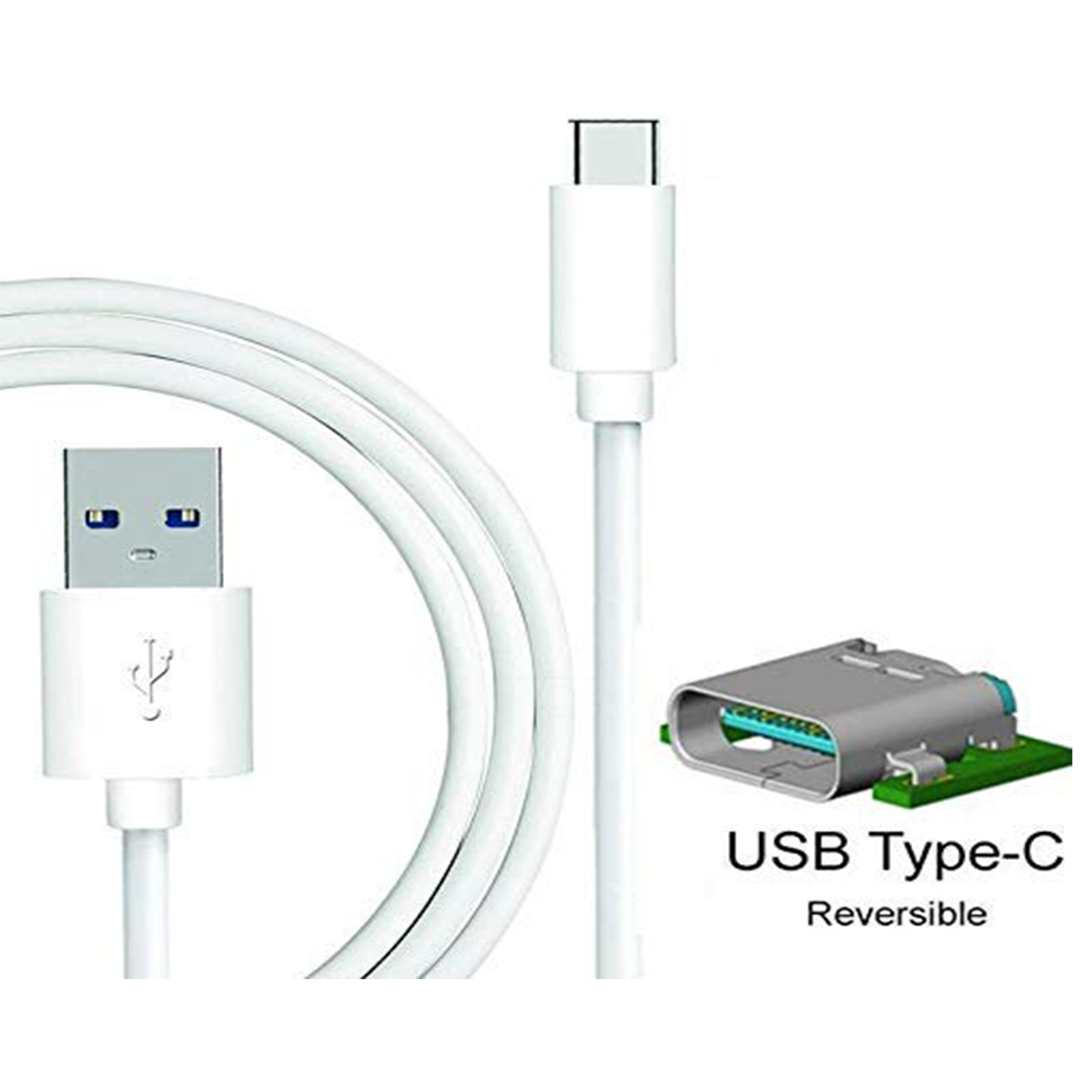 NIRMAX NM-BC14 Data Cable | Type-C Cable 3.4A (White)