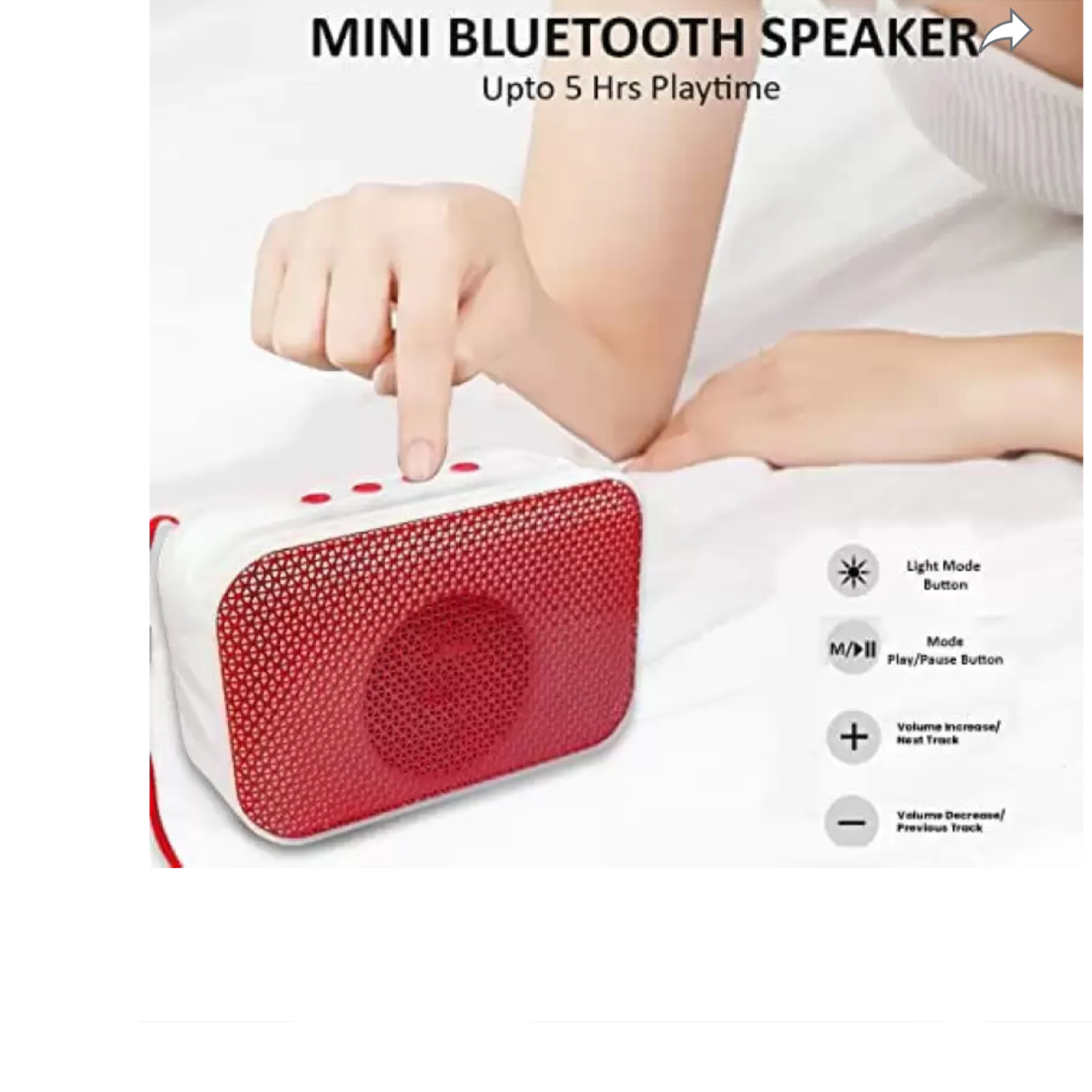 Onbiz OB-3033 Mini Party Speaker | High Quality Sound | Portable Speaker | 4 Hours Play (Red)