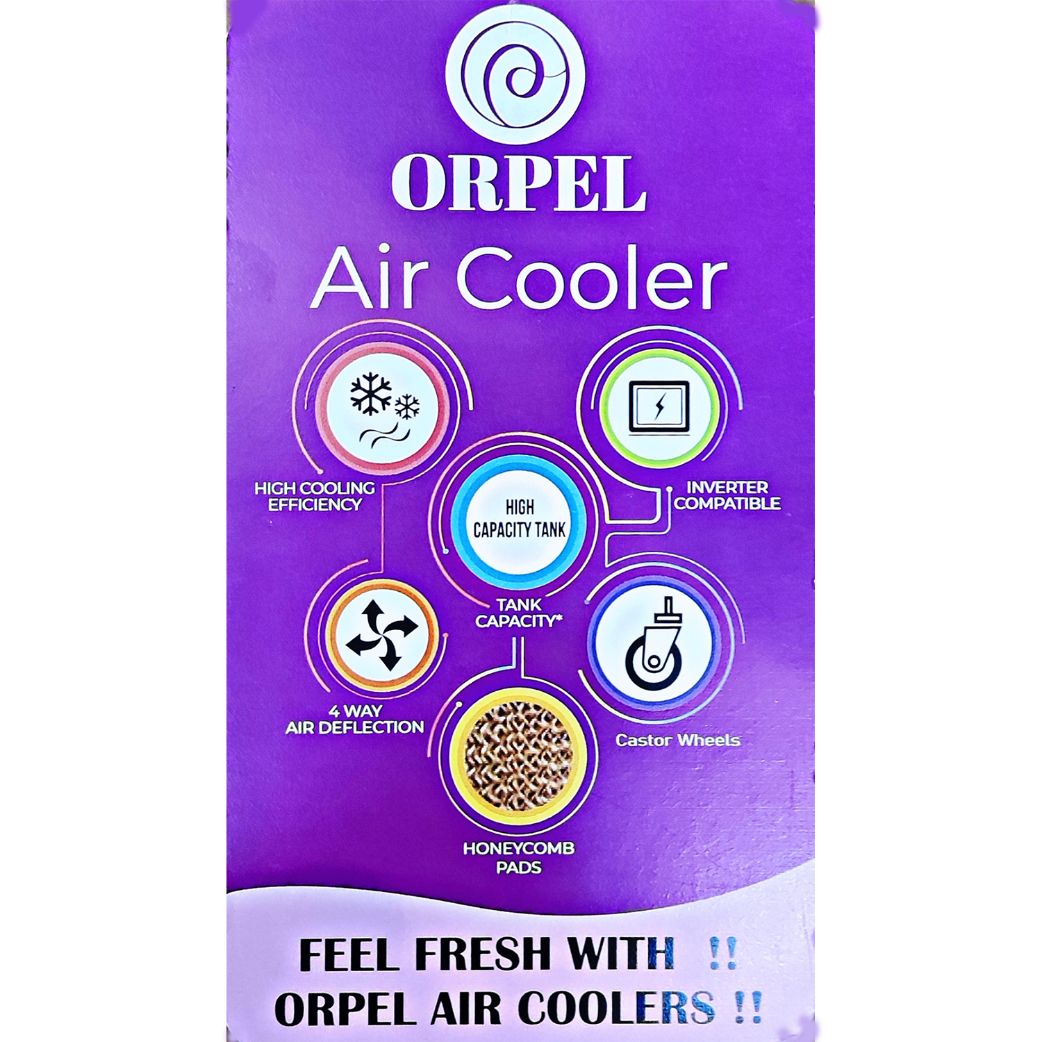 ORPEL Rotating Tower Fan | High Cooling Efficiency (White & Blue)