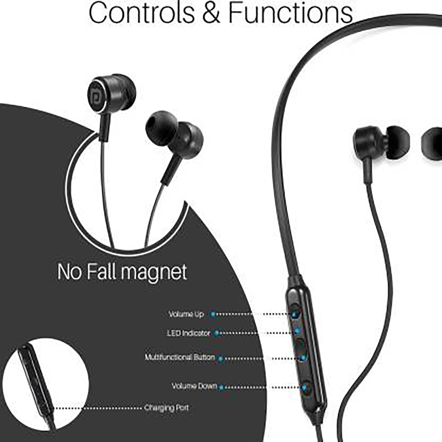 Portronics Harmonics One Sports Bluetooth Headset (Black, In the Ear)