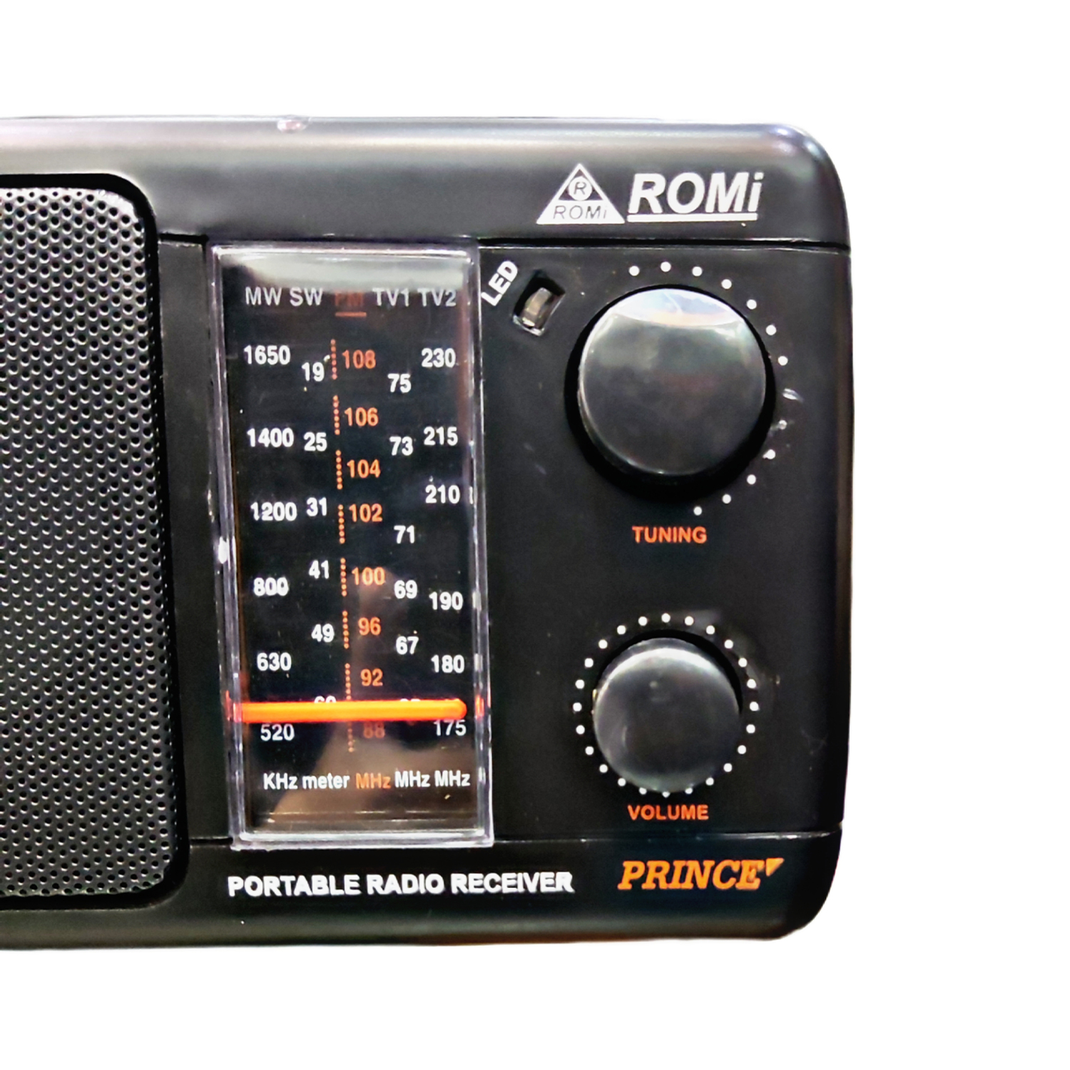 ROMi DL 225 FM TV Radio | Two Cell Portable Radio (Black)
