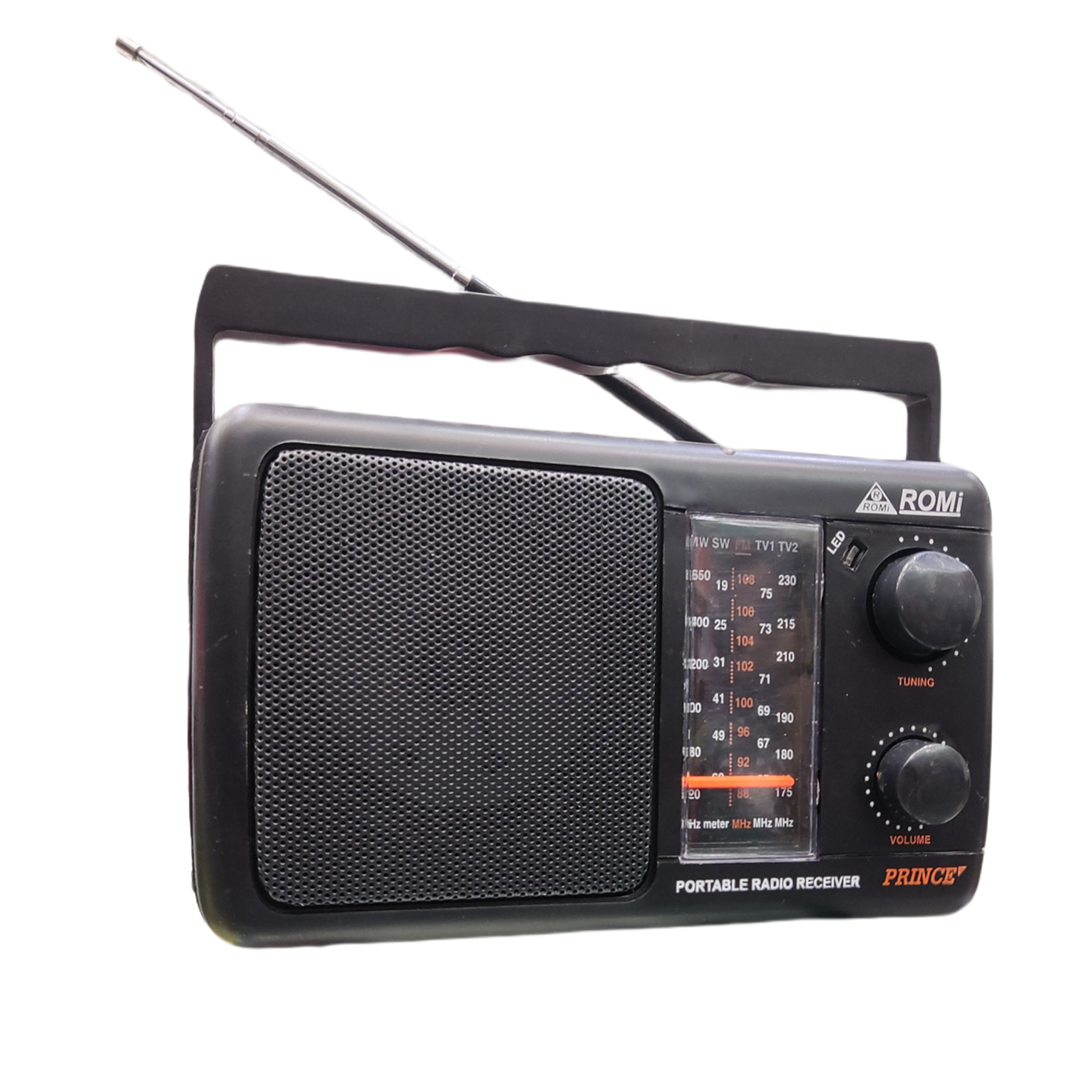 ROMi DL 225 FM TV Radio | Two Cell Portable Radio (Black)