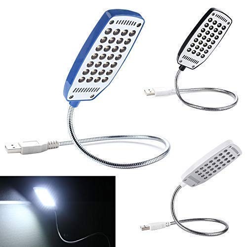 VEV YK-28 LED USB 5V White Light Flexible Ultra Bright Desk Reading Book Lamp for Power Bank Laptop Notebook Computer PC (Multicolour)